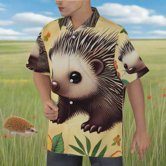 Hedgehog Aloha Hawaiians Hawaiian Shirt Left Center