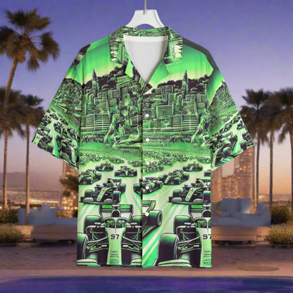 Motorsports Hawaiian Shirt Rayon