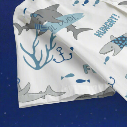 Hungry Sharks Hawaiian Shirt Sleeve