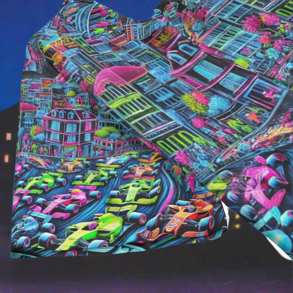 Motorsports Hawaiian Shirt Rayon