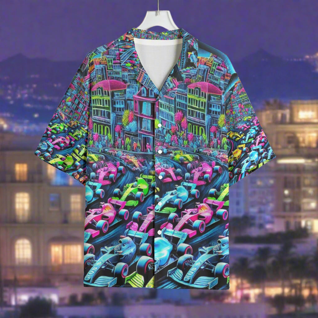 Motorsports Hawaiian Shirt Rayon