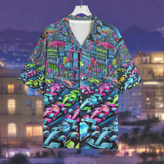 Motorsports Hawaiian Shirt Rayon