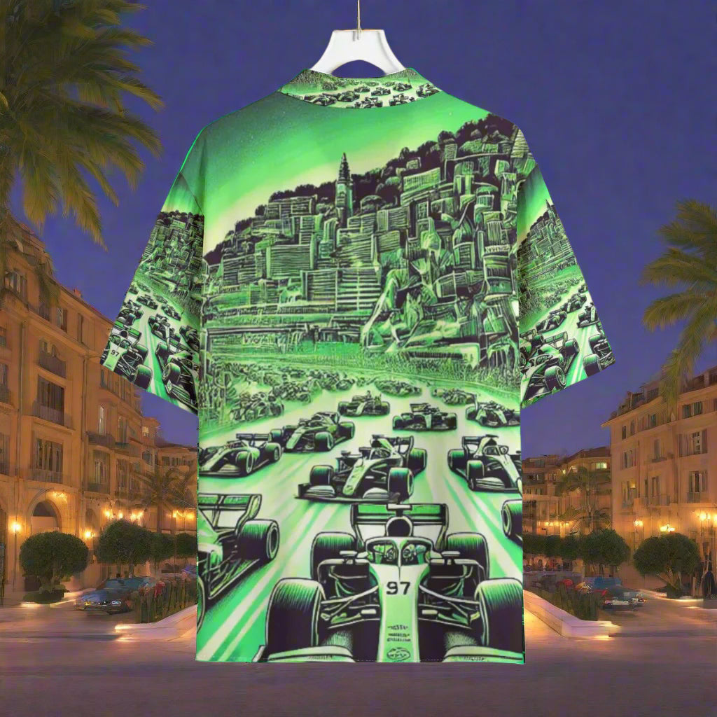 Motorsports Hawaiian Shirt Rayon