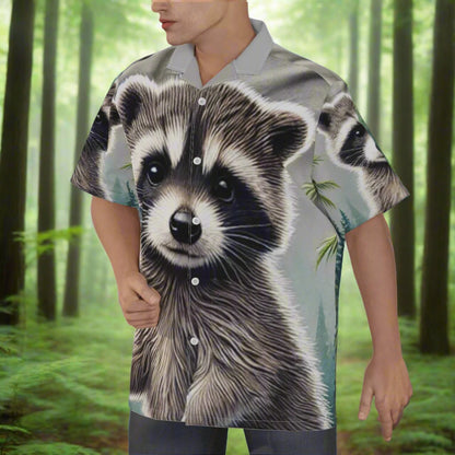 Raccoon Aloha Hawaiians Hawaiian Shirt Left Center