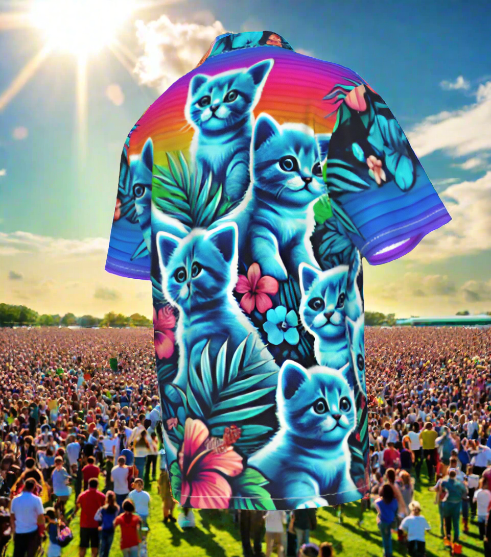 Blue Kittens Boo Hawaiian Shirt