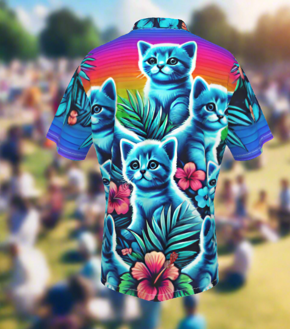 Blue Kittens Boo Hawaiian Shirt