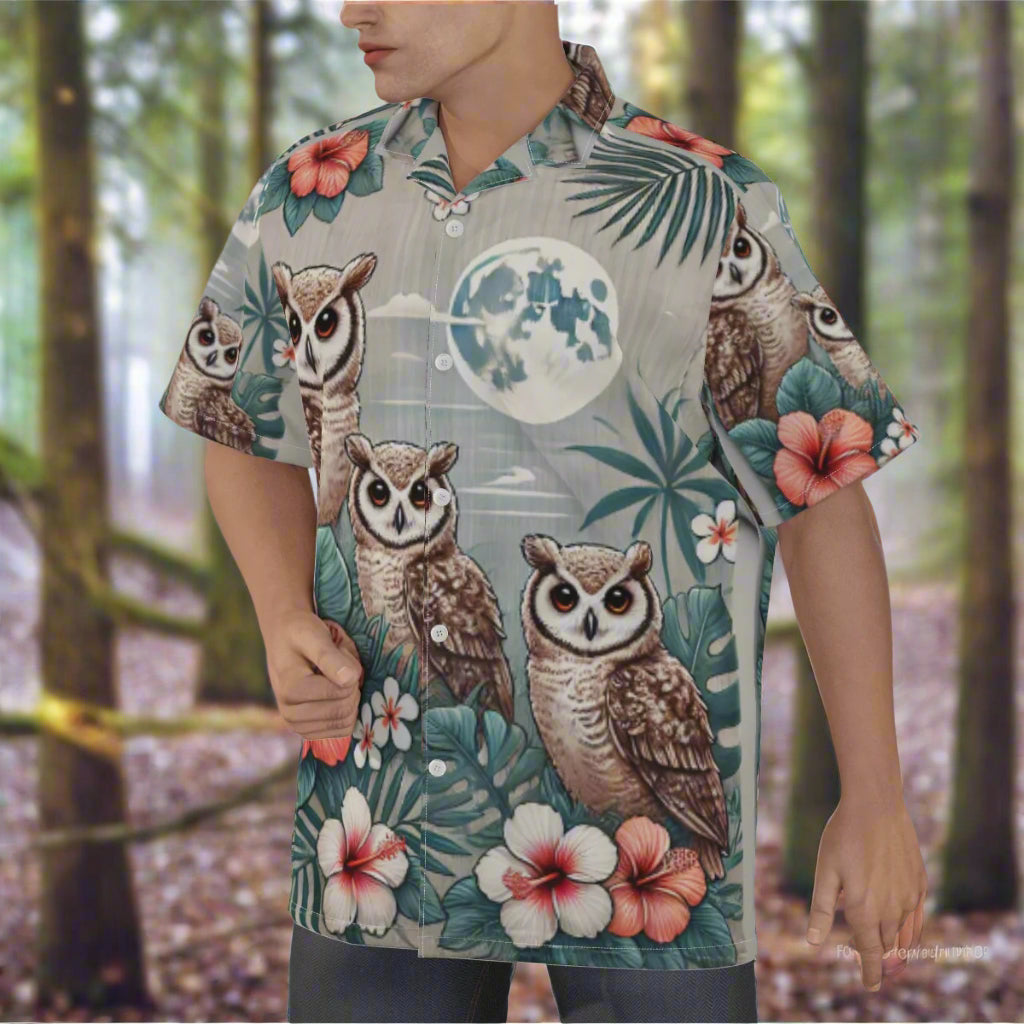 Three Owls Hawaiian Shirt Aloha Hawaiians Left Center