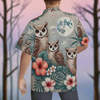 Three Owls Hawaiian Shirt Aloha Hawaiians Reverse